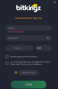 bitkingz bonus code