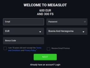 megaslot bonus code
